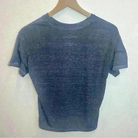 Rolling Stones Women’s Cropped Heathered Gray Crewneck Tee Size X-Small - Picture 6 of 6